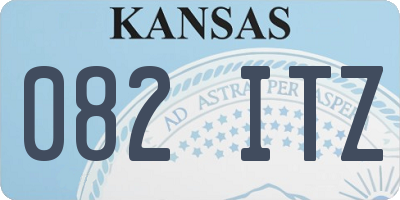 KS license plate 082ITZ