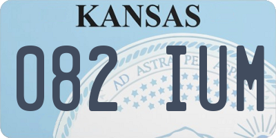 KS license plate 082IUM