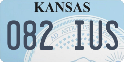 KS license plate 082IUS