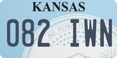 KS license plate 082IWN