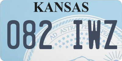 KS license plate 082IWZ
