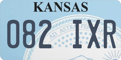 KS license plate 082IXR