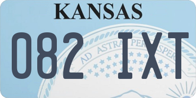 KS license plate 082IXT