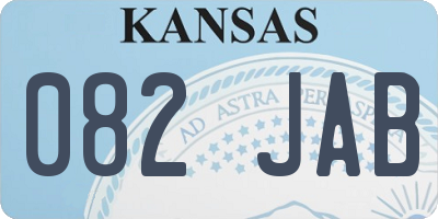 KS license plate 082JAB
