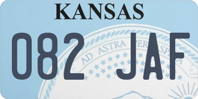 KS license plate 082JAF