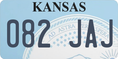 KS license plate 082JAJ