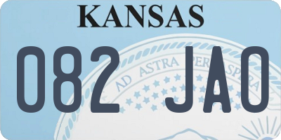 KS license plate 082JAO