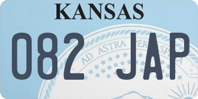 KS license plate 082JAP