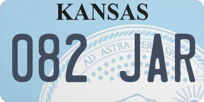 KS license plate 082JAR