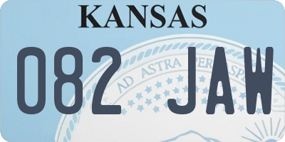 KS license plate 082JAW