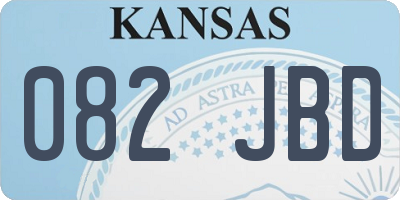 KS license plate 082JBD