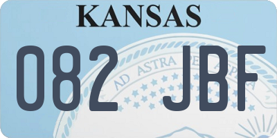 KS license plate 082JBF