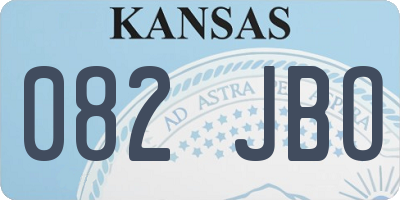 KS license plate 082JBO