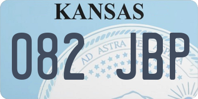 KS license plate 082JBP