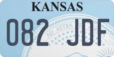 KS license plate 082JDF