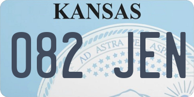 KS license plate 082JEN