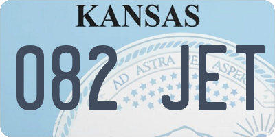 KS license plate 082JET