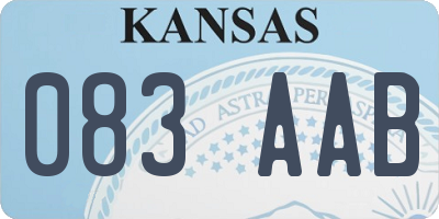 KS license plate 083AAB