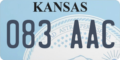 KS license plate 083AAC