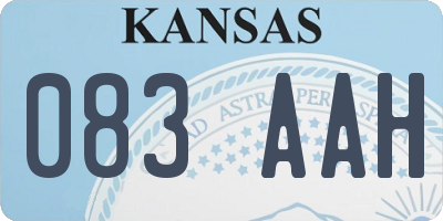 KS license plate 083AAH