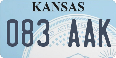 KS license plate 083AAK