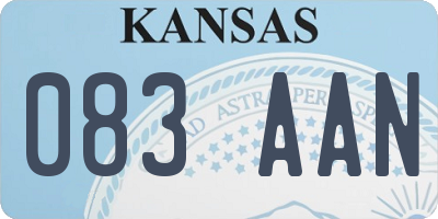 KS license plate 083AAN