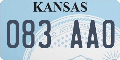 KS license plate 083AAO