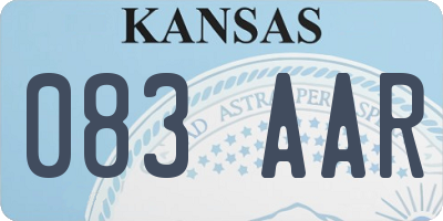 KS license plate 083AAR