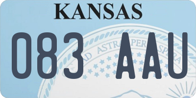 KS license plate 083AAU
