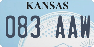 KS license plate 083AAW