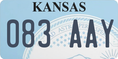 KS license plate 083AAY