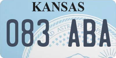 KS license plate 083ABA