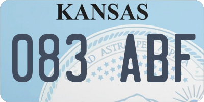 KS license plate 083ABF