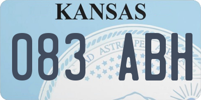 KS license plate 083ABH