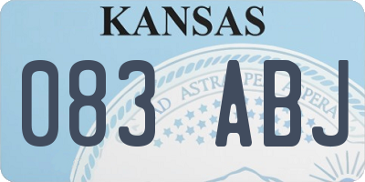 KS license plate 083ABJ