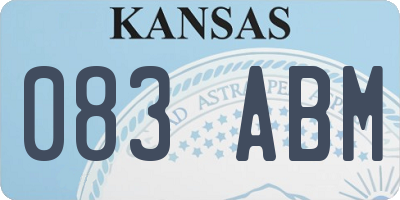 KS license plate 083ABM