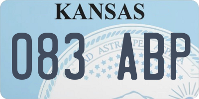 KS license plate 083ABP