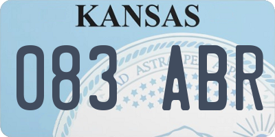 KS license plate 083ABR