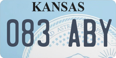 KS license plate 083ABY