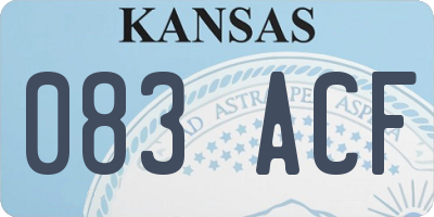 KS license plate 083ACF