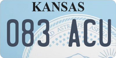 KS license plate 083ACU