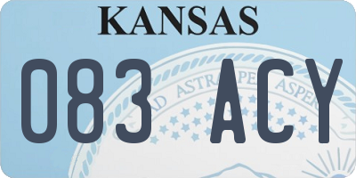 KS license plate 083ACY