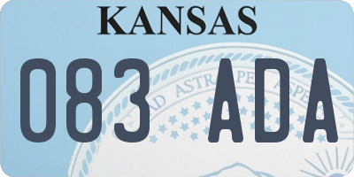 KS license plate 083ADA
