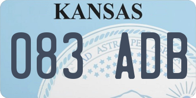 KS license plate 083ADB