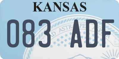 KS license plate 083ADF