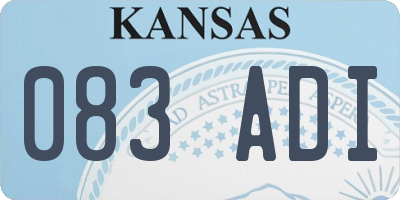 KS license plate 083ADI