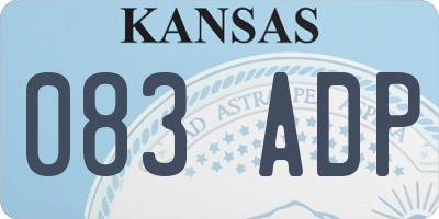 KS license plate 083ADP