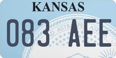 KS license plate 083AEE
