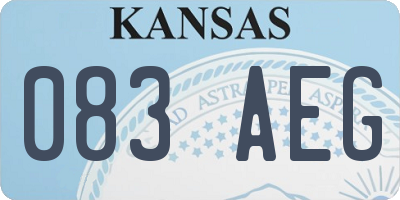 KS license plate 083AEG