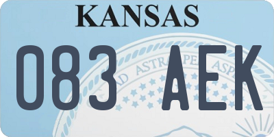 KS license plate 083AEK